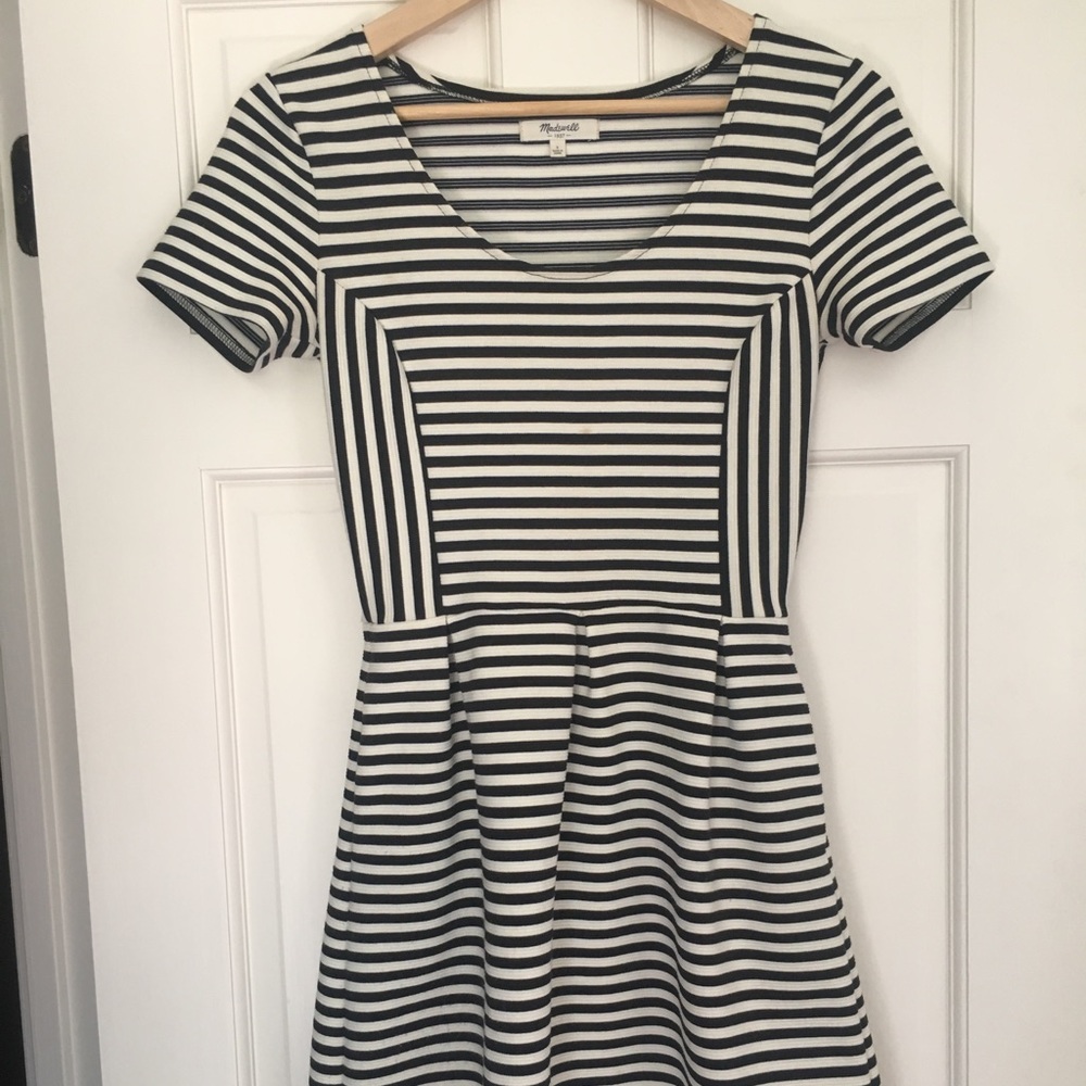Madewell navy and white striped dress